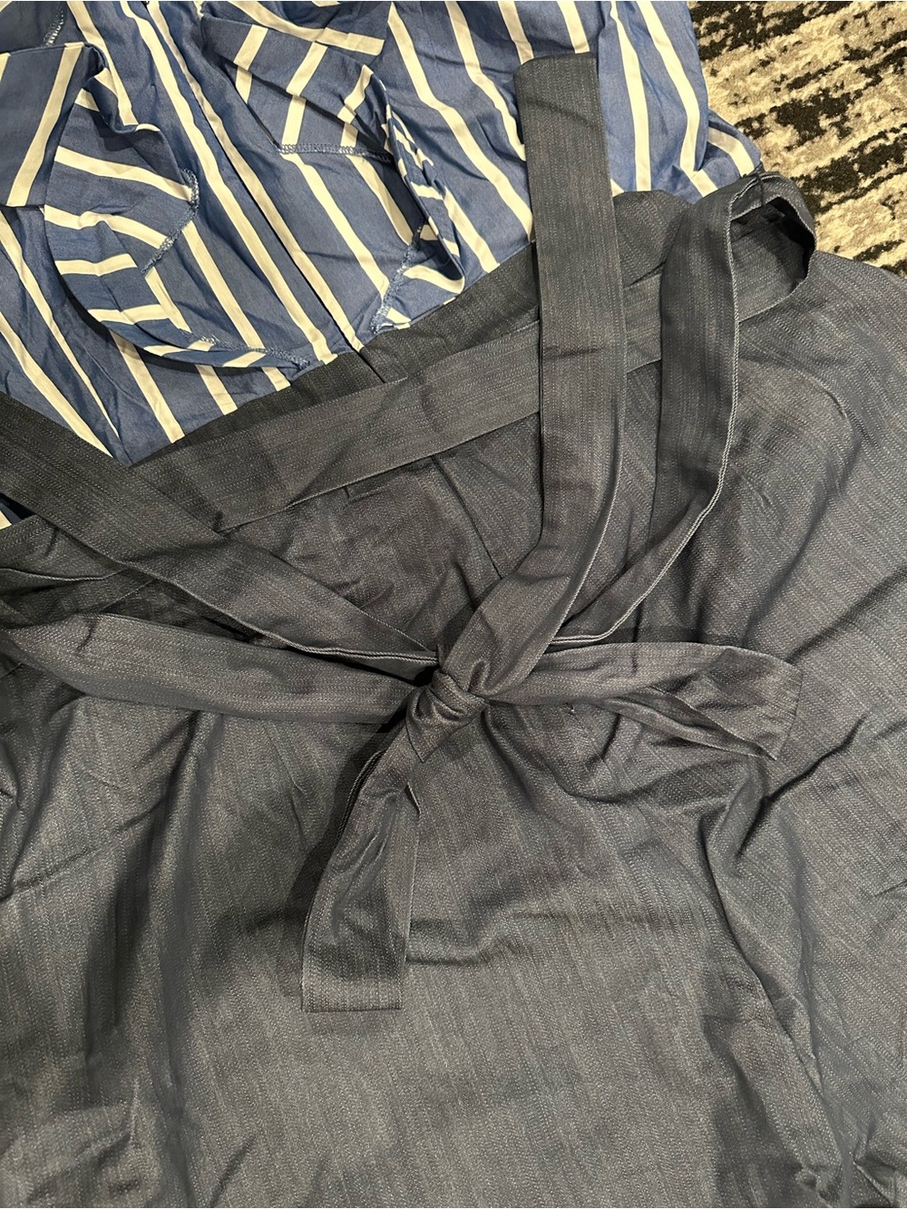 Striped Blue Ruffle Jumpsuit - Picture 4 of 4